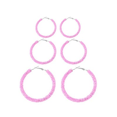 Bohemian Shiny Glitter Sequins Hoop Earrings Wrapped Gold Plated Circle Statemen