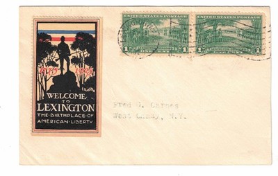 1925 Lexington MA Cover to West Chazy NY