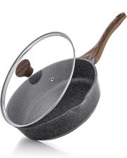SENSARTE 26cm Nonstick Saute Pan with Lid, Induction Compatible Deep Frying Pan