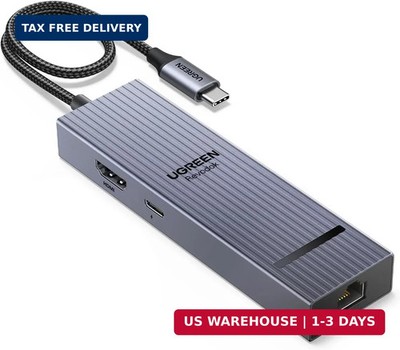 UGREEN Revodok Pro 6 in 1 USB C Hub Gigabit Ethernet Adapter with 4K 60Hz HDMI,