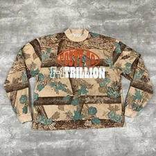 POST MALONE POSTY CO F1 TRILLION camo long sleeve shirt Mens L 2024 camouflage