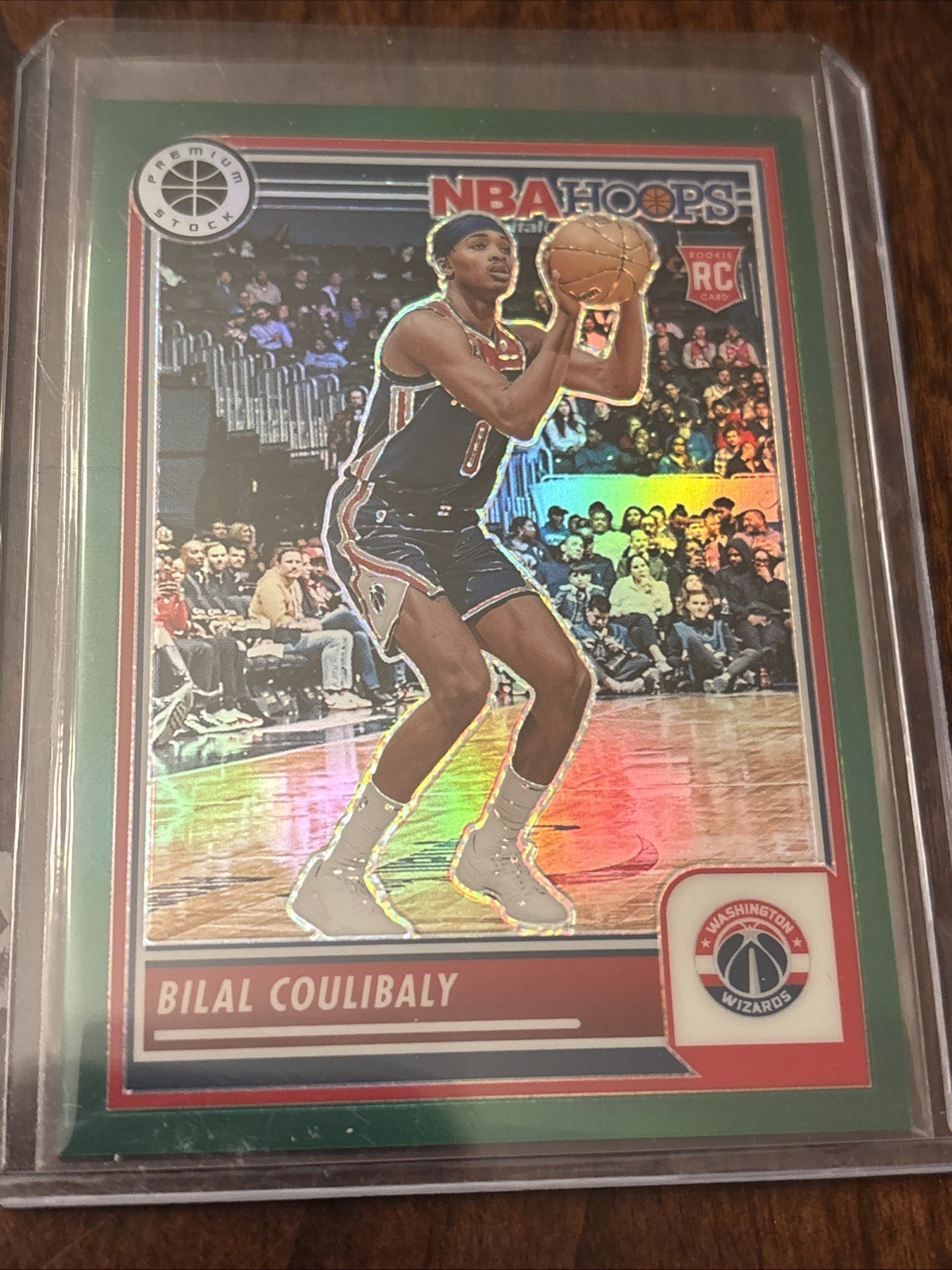 2023-24 Hoops Premium Stock Bilal Coulibaly Green Prizm #175 Rookie RC 42/75