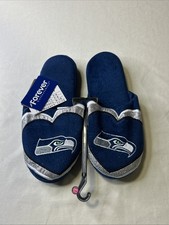 Forever Collectibles Seattle Seahawks Womens Fuzzy Slippers Size 9-10 NWT E3