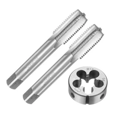 3pcs Metric Tap and Die Set M16 x 2 Thread Tap & Round Die Threading Tools