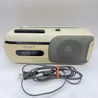 Sony CFM-155 Radio Cassette Recorder Tested Working White Cream Boombox
