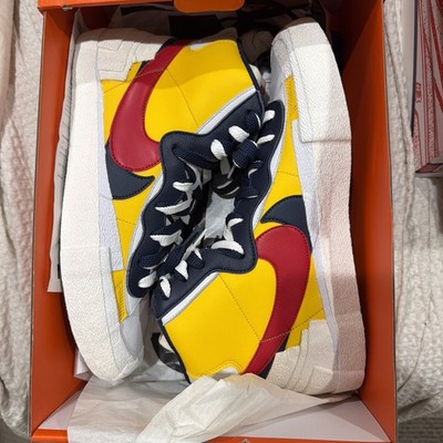 Nike Blazer Mid  SACAI   Size 10 Brand New   Original Box  White/Yellow/Red/Blue