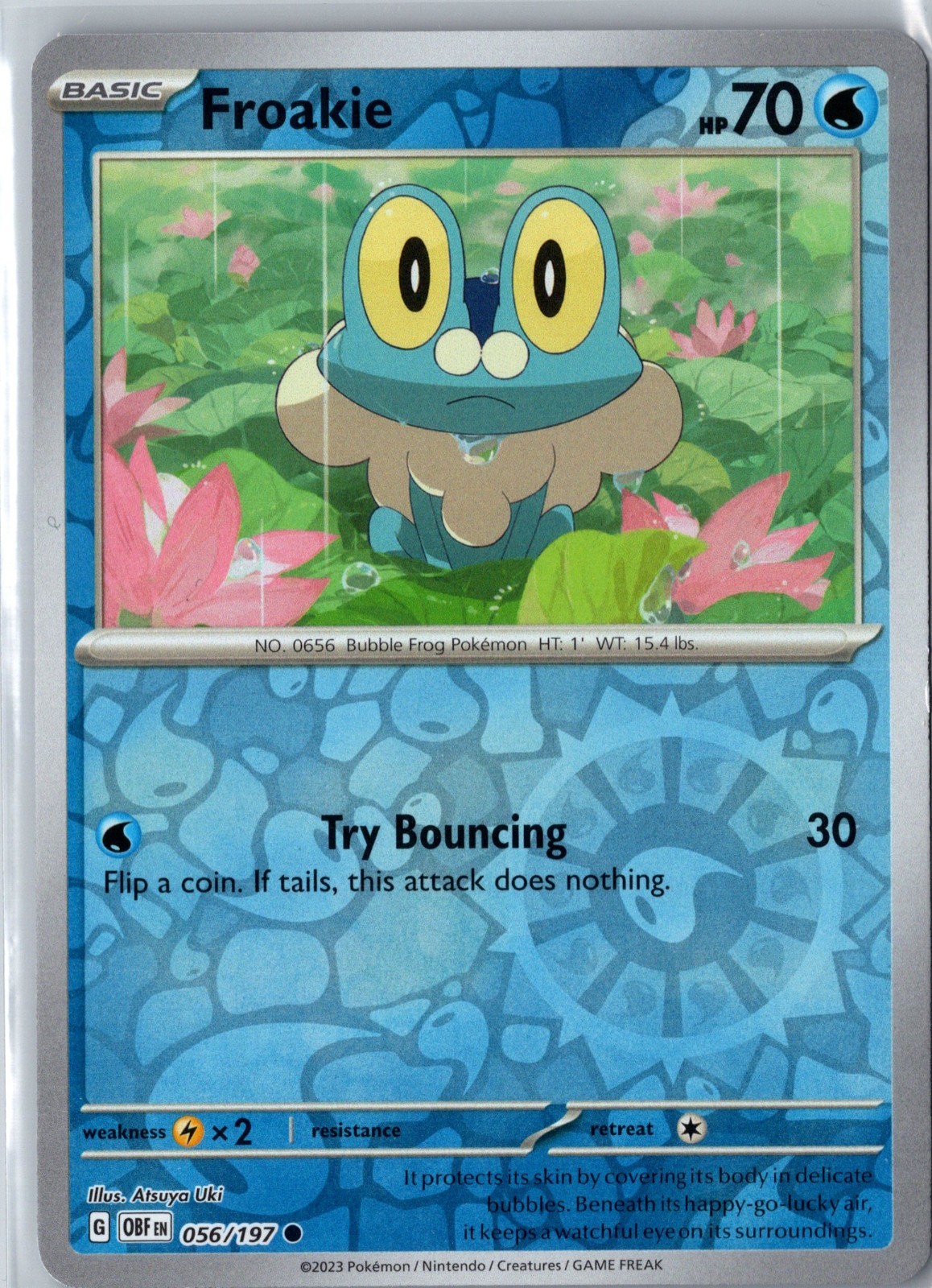 Froakie 56/197 2023 SV Obsidian Flames Reverse Holo Common NM