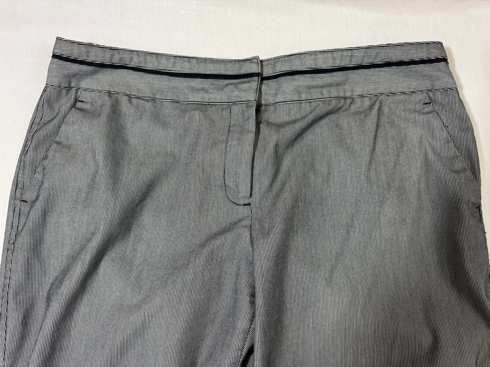Apostrophe Stretch Casual Pants Womens Size 14 Black and White Thin Stripes - Image 3 of 4
