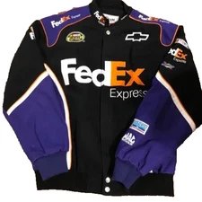 Vintage Denny Hamlin #11 Chase Authentics Fedex Jacket Size Large FREE SHIP!