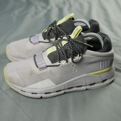 On Running Shoes Womens Size 9 Gray White Lime Cloudnova CloudTec Sneakers