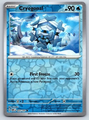 Cryogonal 055/197 Obsidian Flames Near Mint Reverse Holo Pokemon Card