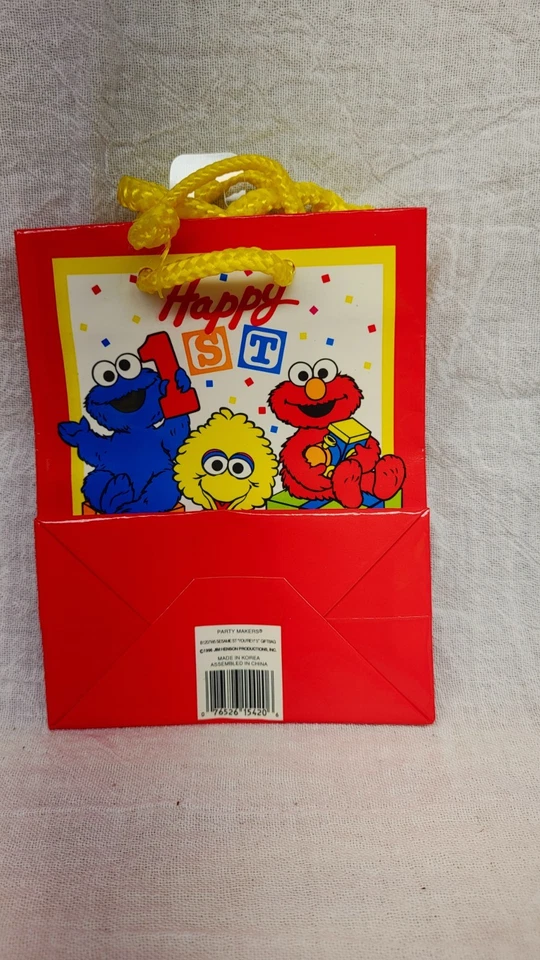 Lote de 12 bolsas de regalo 1998 Sesame Street You're 1 Elmo Big Bird Cookie Monster nuevas Foto 2 de 4