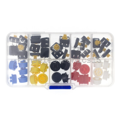 DaFuRui 250pcs 25 Values Tactile Switch Push Button Switch Micro Momentary Tact Assortment Kit