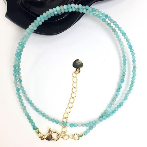 Handmade 2-3MM Bead Faceted Round Natural Gemstone 15" Beaded Necklace Bracelet - Picture 24 of 28