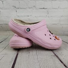 Pink Lined Crocs. Men's 8, Women's 10. 203591