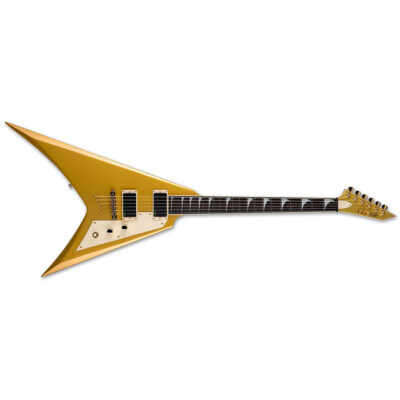 ギター ESP LTD KH-V Kirk Hammett ESP LTD Kirk Hammett KH-V Electric Guitar Metallic Gold + Hard