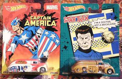 Hot Wheels Premium '38 DODGE AIRFLOW '14 STAR TREK Spock & '15 MARVEL Cap R/R