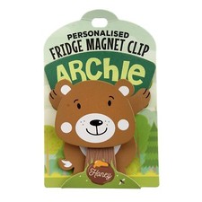 PERSONALISED FRIDGE MAGNET CLIP BOYS & GIRLS NAMES CAN NOT BE CHANGED ANIMALS