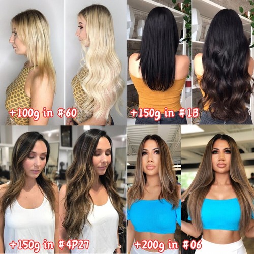60pcs 100% Human Hair Extensions Tape In Skin Weft Remy Hair Body Wave/Curly US - Picture 7 of 66