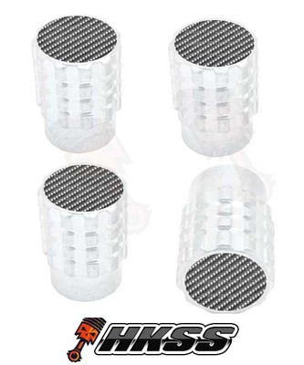 4 Aluminum Tire Air Valve Stem Caps Car Truck Bike Silver - CARBON FIBER DDH