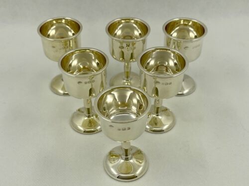 Cased Set of 6 Antique Sterling Silver Shot Glasses/Cups/Goblets Birmingham 1926 - Picture 6 of 11