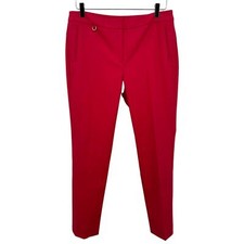NWT Adrianna Papell Size 8 Red Slim Fit Trouser Ankle Crop Pants Lined