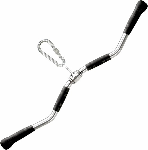 Versatile 30-Inch Universal Curl Bar for Cable Machines - Rubber Hand Grips - Picture 3 of 9