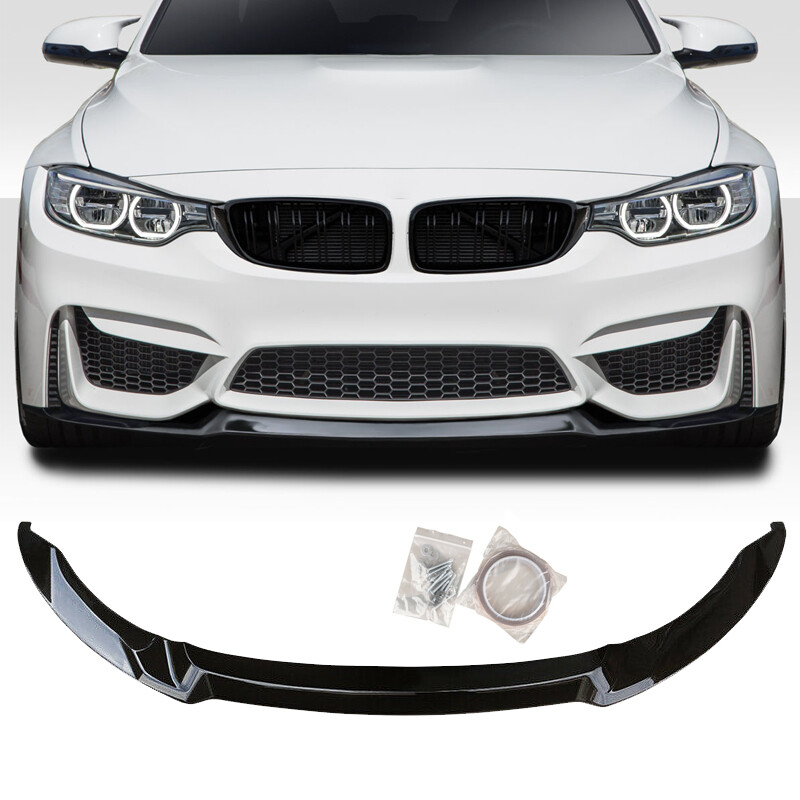BMW M3 M4 F80 F82 F83 CS STYLE 1 PIECE FRONT LIP SPLITTER GLOSS BLACK OEM | UK
