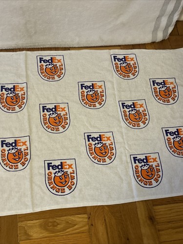 Vintage FedEx Orange Bowl Logo Bath Towel FREE SHIPPING - Picture 4 of 7