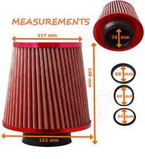 RED  UNIVERSAL FREE FLOW PERFORMANCE AIR FILTER & ADAPTERS - Dodge