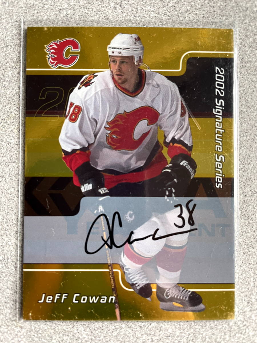 2001-02 Be A Player Jeff Cowan Gold Signature Rookie Autograph Card #75  Flames
