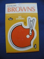 1984 Fleer Football Team Logo Sticker & Schedule Cleveland Browns helmet