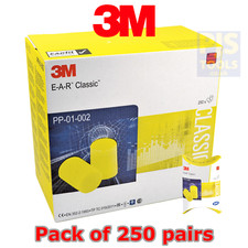 500 x 3m E.A.R classic ear plugs PU foam disposable EAR E-A-R * 250 pairs *