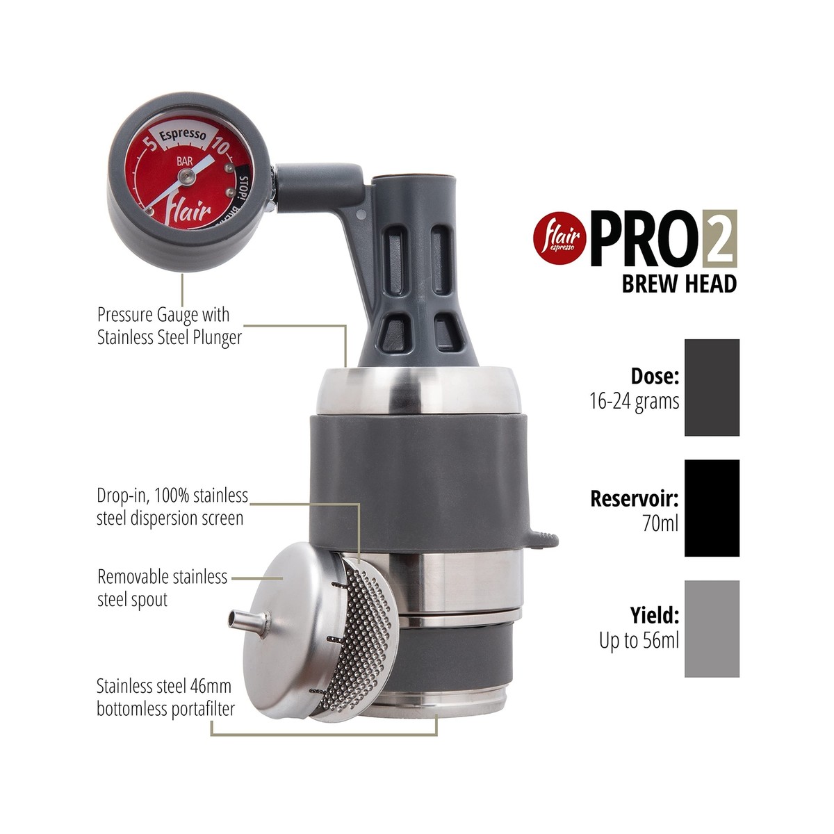 Espresso，Flair Pro 2 Flair Espresso Maker PRO 2 (Black) - An all manual lever