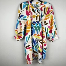 Tabitha Brown X Target Tunic Top Dress Medium Botanical Print Button Front