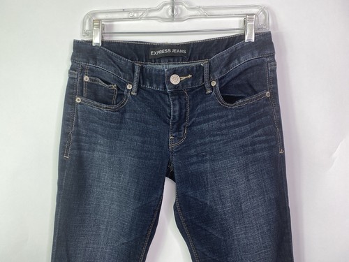 Express Jeans Barely Boot Stella Low Rise Stitched Denim Womens Size 4L 30 x 35 - Picture 8 of 9