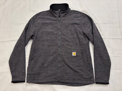 Carhartt Men's Full Zip Relaxed Fit Fleece Jacket 106416, Carbon Heather, Medium
