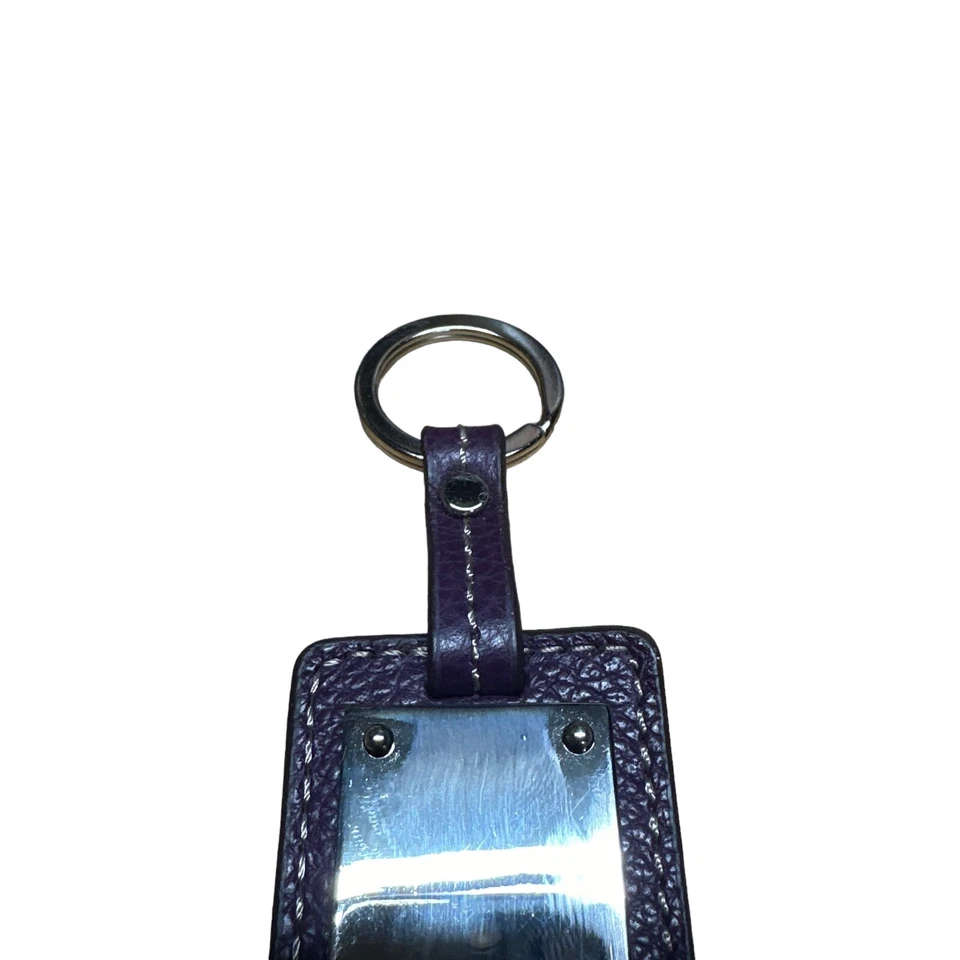 Tignanello Bolso de Mano de Cuero Púrpura Etiqueta Colgante Llavero Llavero Foto 2 de 3