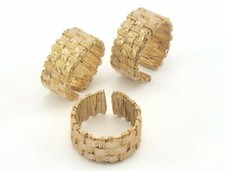 Weave Shape Adjustable Ring Raw Brass 17mm 7US inner size - Adjustable  OZ3186