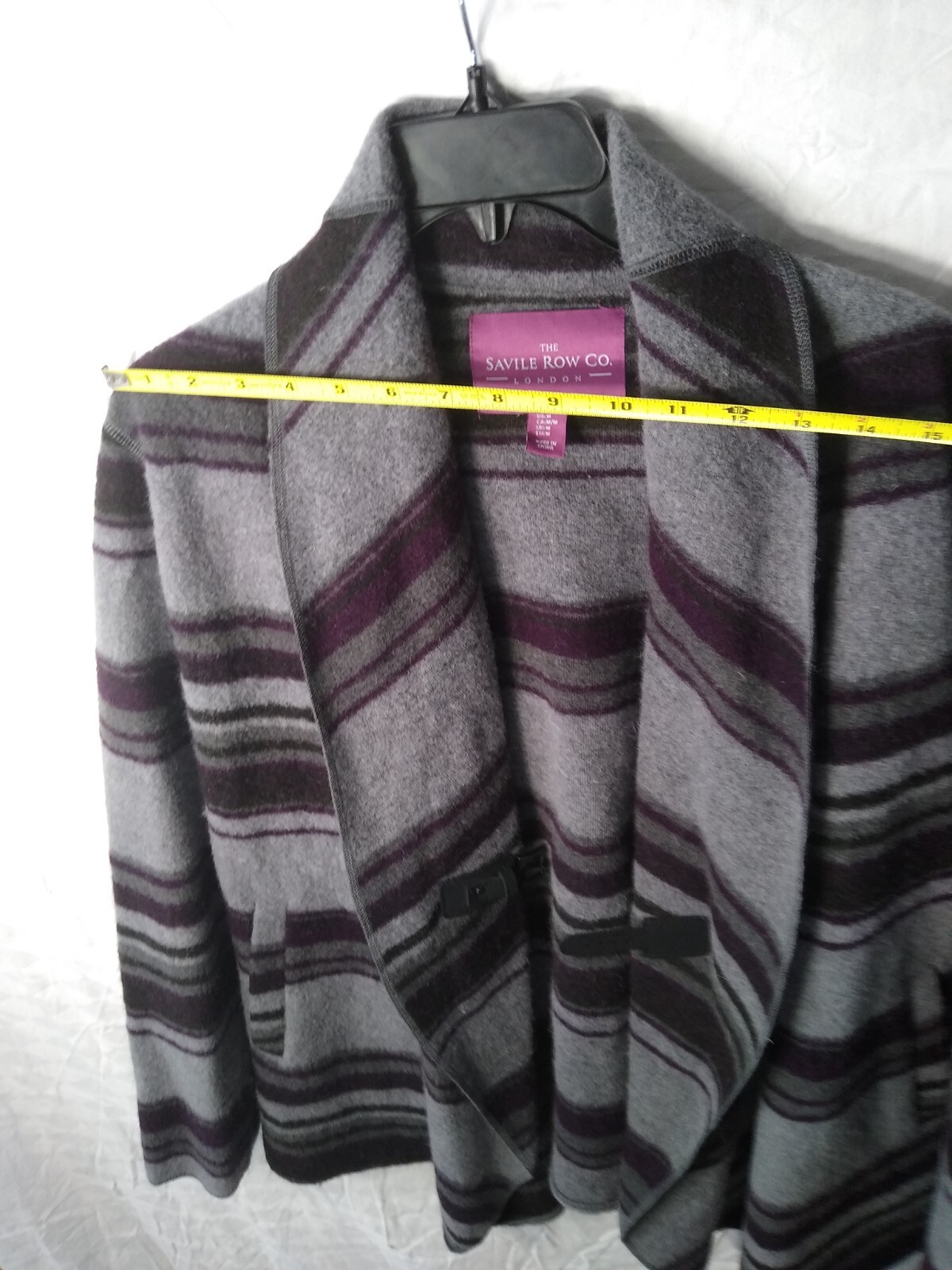 FILA The Savile Row Co. London Maglione Giacca Lana Donna M Grigio Viola Righe Tasca