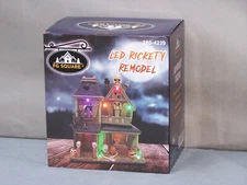 FG Square 10" Colorful LED Rickety Remodel Halloween Village Building With Music