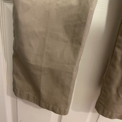 Dickies Boys Flat Front Khaki Slim Straight Leg Uniform Pants Size 20 - Picture 3 of 6