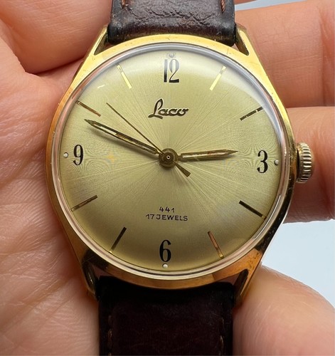 Vintage Men's watch LACO 441 17 Jewels Made in Germany GOLD PLATED - Picture 11 of 21