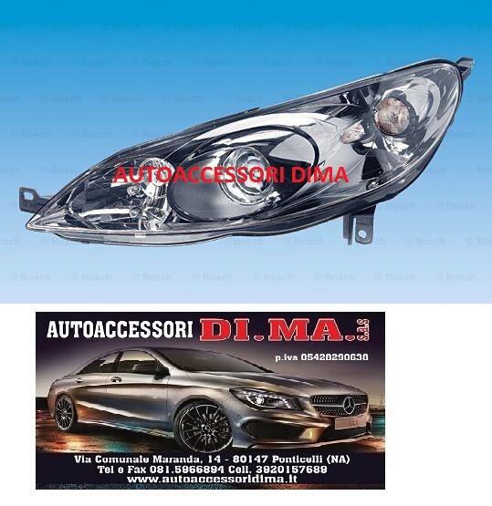 FARO FANALE PROIETTORE XENON SX PEUGEOT 407 DAL 2004 IN POI ORIGINALE NUOVO