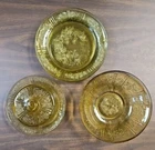 Federal Depression Glass Amber  Rose, 4 Dinner Plates, 2 Serving Bowls, Butter