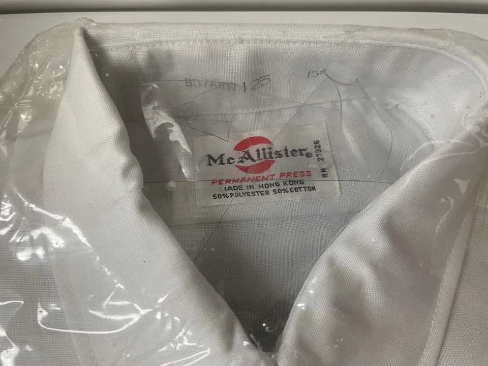 CAMISA DE VESTIR NUEVA DE COLECCIÓN para hombre años 60 McALLISTER mod chic cuello lengüeta JAPÓN 14 1/2 Foto 4 de 4