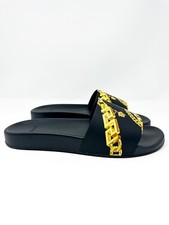 Versace La Greca Chain Slide Sandal Black 11 ...