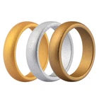 1PC Silver Gold Coppery Silicone Wedding Ring Rubber Engagement Band Size 4-10#