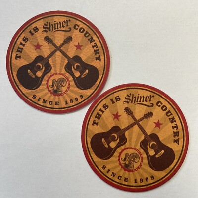 Beer Coasters Set 2 THIS IS SHINER COUNTRY Spoetzl Brewery Shiner Texas EST 1909