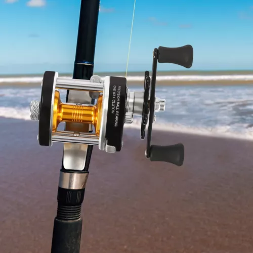 Konventionelle Rolle Rundbaitcastrolle für Welse Baitcasting Angelrolle USA - Bild 3 von 6